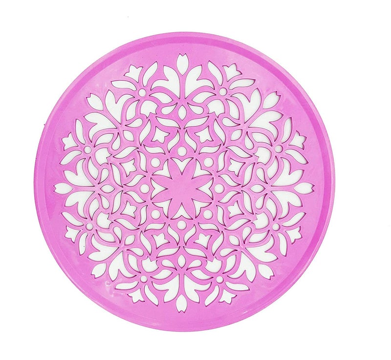 Ascension Plastic Multi Designer Rangoli Stencils Included Set of 10 Stencils, 8 Inches Round Rangoli Stamp & 6 Circle Stencils Flower Ganesha Kalash Swastik Stencils - Image 5