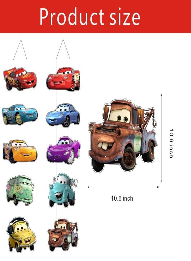 ARHAVI 2pcs Cars Theme Porch Sign Door Hanging Banner, Cars Birthday Party Supplies for Kids Party Wall Decorations - Image 3