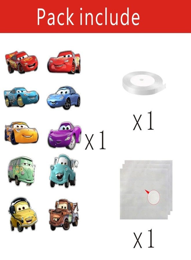 ARHAVI 2pcs Cars Theme Porch Sign Door Hanging Banner, Cars Birthday Party Supplies for Kids Party Wall Decorations - Image 2