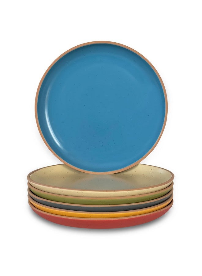 Mora Mora Ceramic Artisan Matte Plates Set, 7.8 in - Set of 6 - The Dessert, Salad, Appetizer, Small Dinner etc Plate. Microwave, Oven, and Dishwasher Safe, Scratch Resistant. Kitchen Porcelain Dish  - Image 1