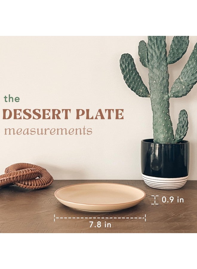 Mora Mora Ceramic Artisan Matte Plates Set, 7.8 in - Set of 6 - The Dessert, Salad, Appetizer, Small Dinner etc Plate. Microwave, Oven, and Dishwasher Safe, Scratch Resistant. Kitchen Porcelain Dish  - Image 2