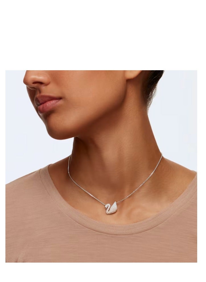 Swaro Swarovski Beige Iconic Swan Necklace for Women 5215034  - Image 2