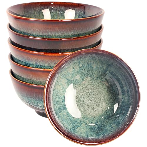 Jinsongdafa 17oz Ceramic Soup & Cereal Bowls Set of 6, Dishwasher & Microwave Safe - Image 1