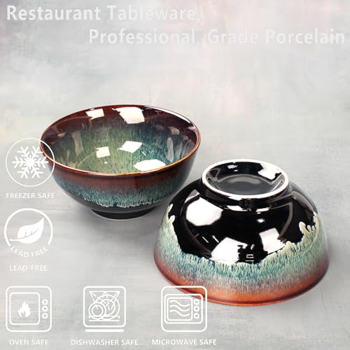 Jinsongdafa 17oz Ceramic Soup & Cereal Bowls Set of 6, Dishwasher & Microwave Safe - Image 3