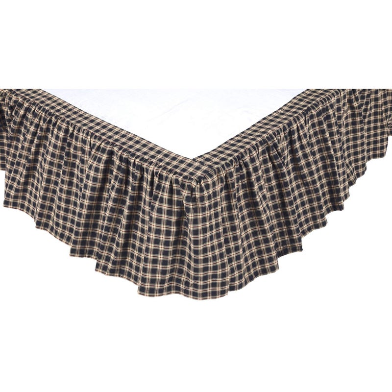 في أتش سي براندز VHC Brands Bingham Star 78x80x16 Cotton King Bed Skirt Black  - Image 1
