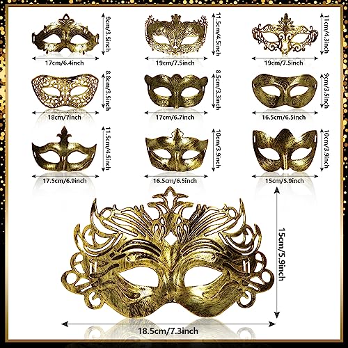 yeload Masquerade Masks 100 Bulk Vintage Masks of Masquerade Party, Venetian, Mardi Gras, Halloween, Masks for Women, Men (Gold) - Image 4