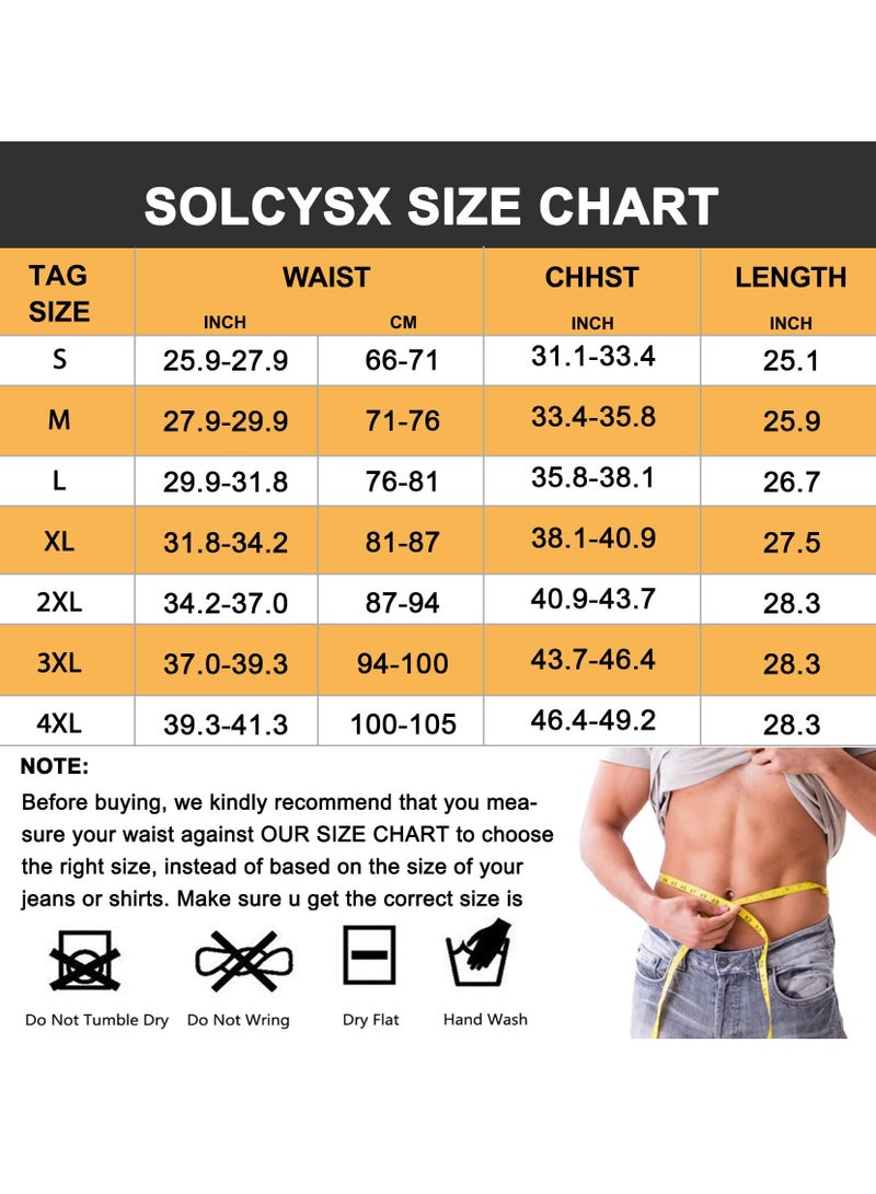 SOLARAE Compression Shirt for Men Slimming Undershirt Body Shaper Tight Undershirt Tummy Control Girdle, Sleeveless Shapewear Vest Men(L) - Image 5