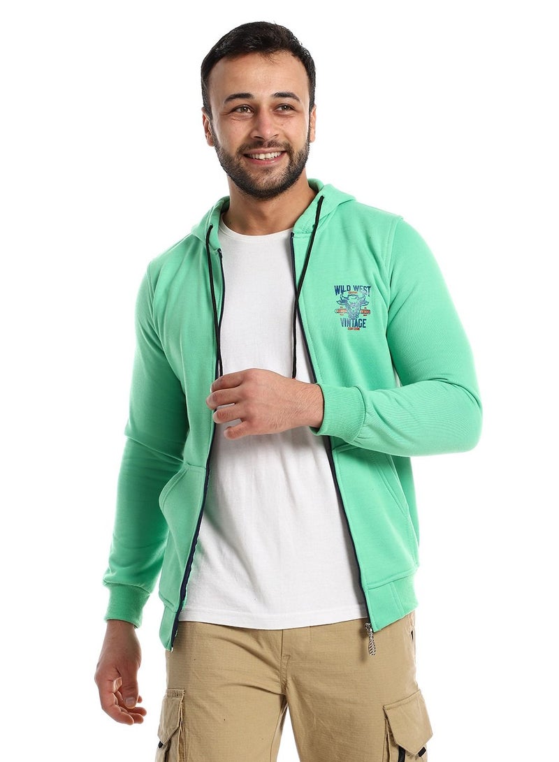 سيزار هودي رجالي طباعة ومزود بسوستة وجيوب أمامية - Image 2