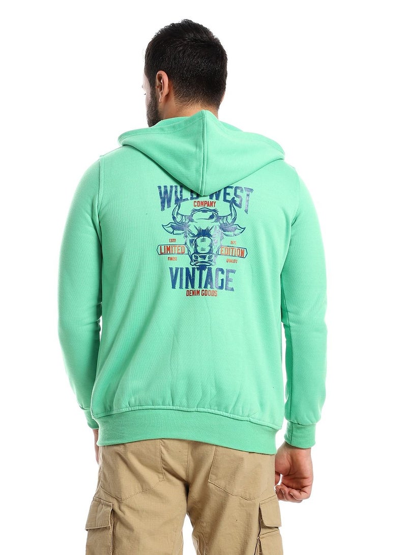 سيزار هودي رجالي طباعة ومزود بسوستة وجيوب أمامية - Image 4