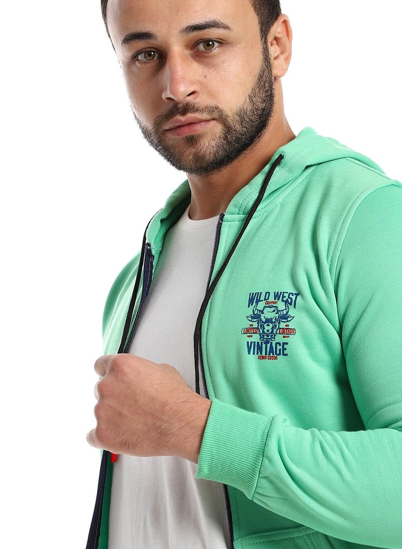 سيزار هودي رجالي طباعة ومزود بسوستة وجيوب أمامية - Image 5