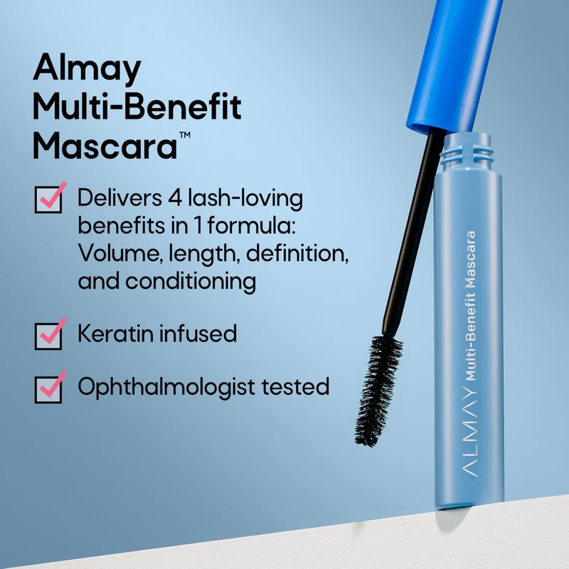 Almay Multi-Benefit Mascara and Eyeliner Duo, Eye Makeup Gift Set for Women, Black Brown - Image 2