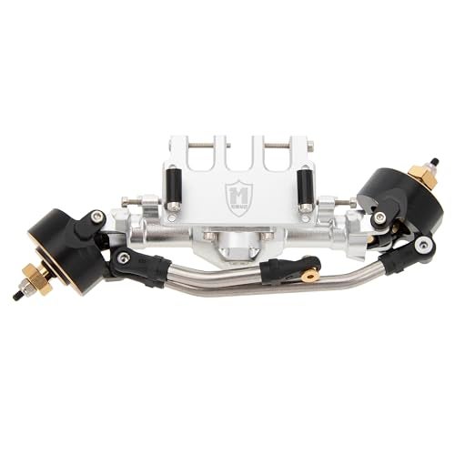 MEUS RACING SCX24 Front Axle Isokinetic 3Section CVD 52 Max Steering Angle 5mm Widened SCX24 Upgrades for Axial SCX24 Deadbolt C10 JLU Gladiator Bronco 124 RC Crawler Front Silver - Image 1