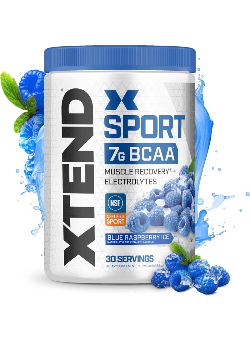 SCIVATION XTEND Sport BCAA Powder Blue Raspberry Ice Electrolyte Powder 12.2 oz 30 Servings - Image 1