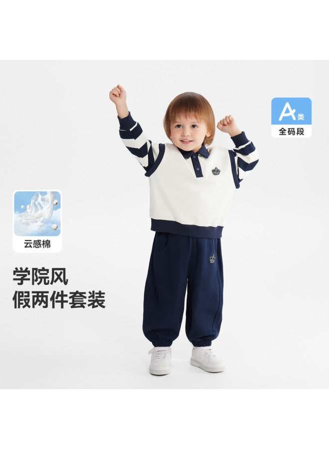 Spring Collection Debut] Baby Two-piece Set School Style Outfit Boys And Girls 2026 New Arrival Children's Kindergarten Uniform - Image 2