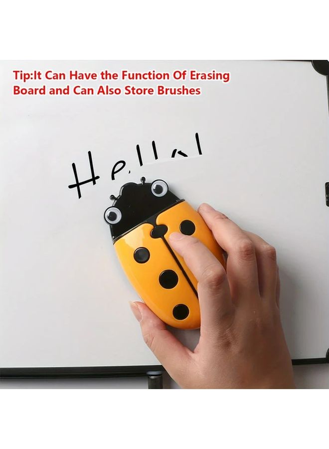 Ladybug Magnetic Pencil Holder With Eraser Red Black Desk Organizer - Image 5