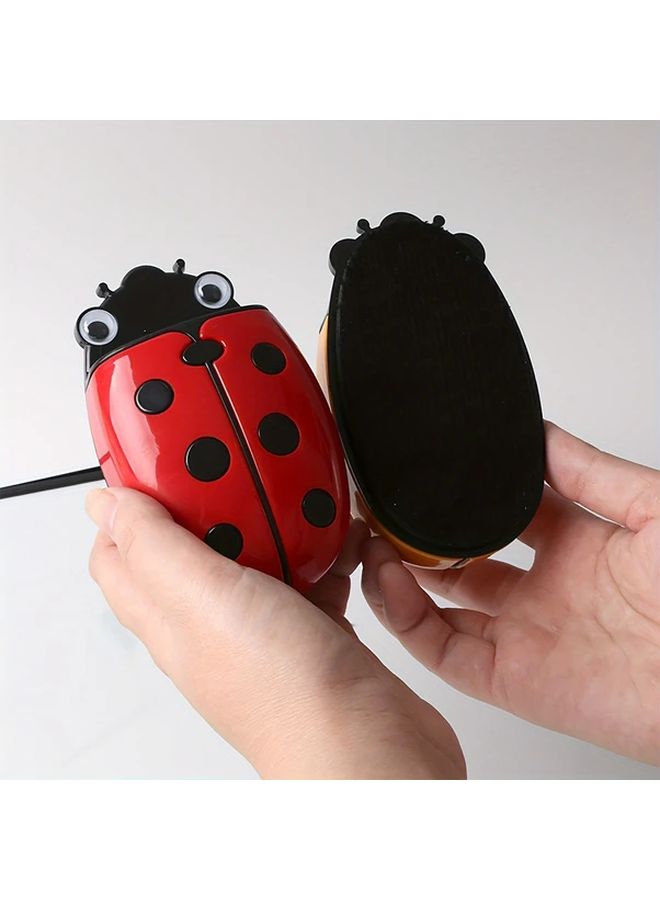 Ladybug Magnetic Pencil Holder With Eraser Red Black Desk Organizer - Image 3