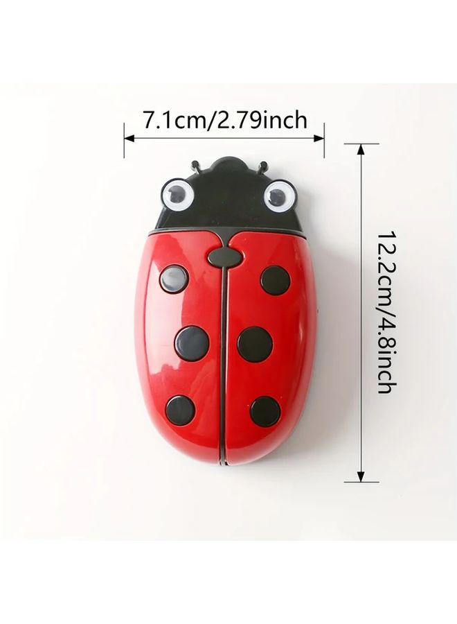 Ladybug Magnetic Pencil Holder With Eraser Red Black Desk Organizer - Image 2