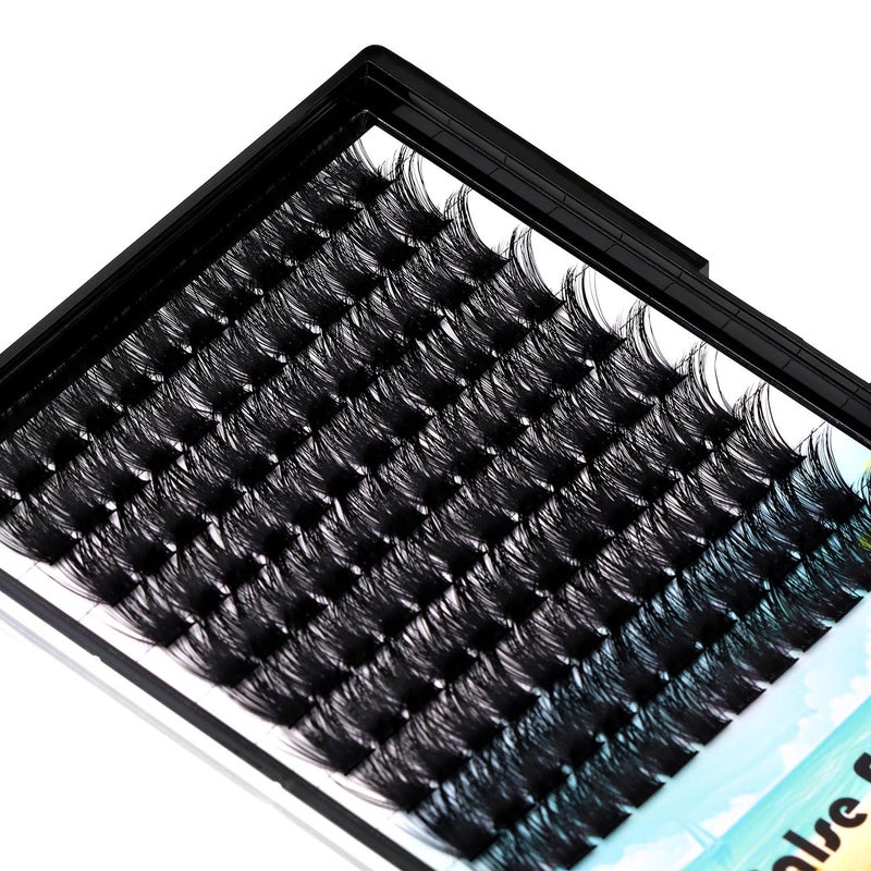Dedila Large Pack 8-20mm to Choose D Curl Cluster Eyelash Extensions D Curl Wide Stem Individual False Eyelashes Dramatic Volume Eye Lashes Set Home DIY Lashes (20mm) - Image 2