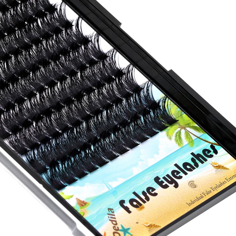 Dedila Large Pack 8-20mm to Choose D Curl Cluster Eyelash Extensions D Curl Wide Stem Individual False Eyelashes Dramatic Volume Eye Lashes Set Home DIY Lashes (20mm) - Image 3