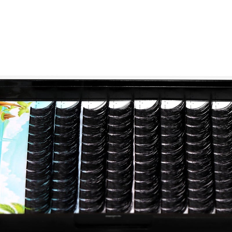 Dedila Large Pack 8-20mm to Choose D Curl Cluster Eyelash Extensions D Curl Wide Stem Individual False Eyelashes Dramatic Volume Eye Lashes Set Home DIY Lashes (20mm) - Image 5