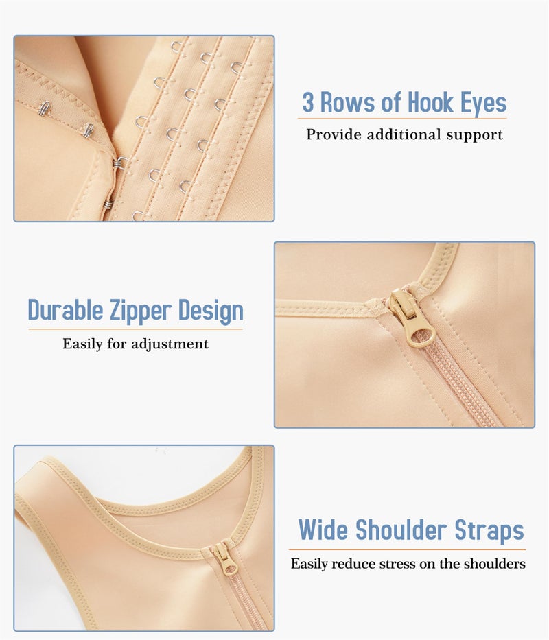 TAILONG Men Compression Shirt For Body Slimming Tank Top shaper Tight Undershirt Tummy Control Girdle (Medium, Beige) - Image 4