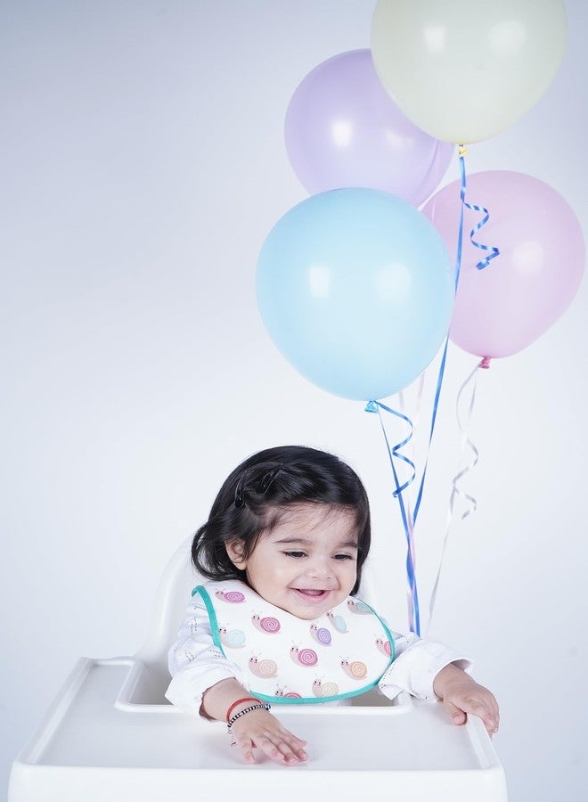 Happy Matty مجموعة مرايل رضاعة الأطفال من هابي ماتي، سريعة الجفاف وقابلة للغسل، 3 قطع، متعددة الألوان، من 0 إلى 3 سنوات، بتصميمات قطة وحلزون وأناناس، حجم كبير (28 سم × 20 سم). - Image 4