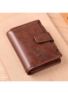 Benli Kangaroo 2003 Coin Purse Multi-card Slot Card Holder Anti-theft Brush Wallet Leather Material Cpact Size-Color:2001 Brown