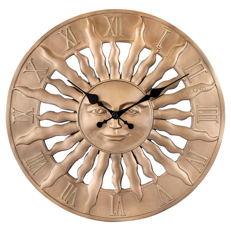 Bulova Bulova Sunrise IndoorOutdoor Wall Clock 143 Golden Bronze C4860 