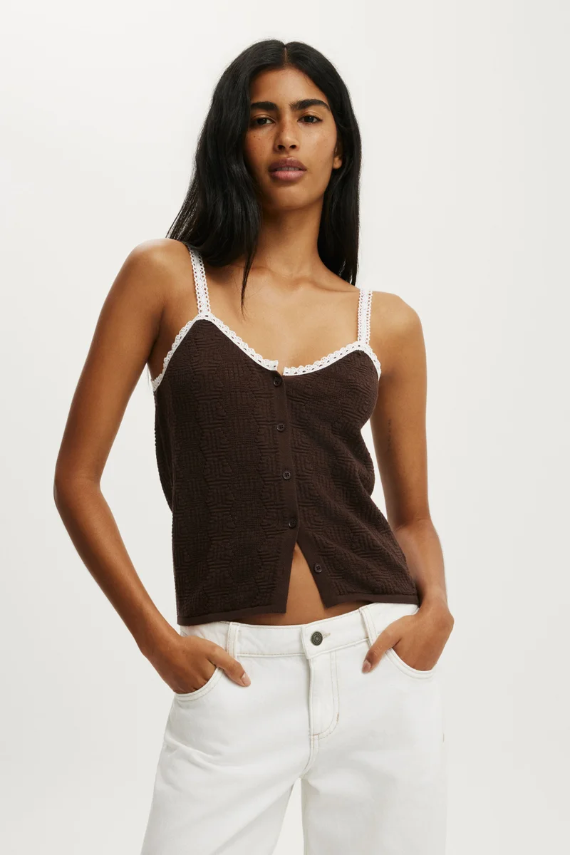 كوتون اون Knit Button Through Cami