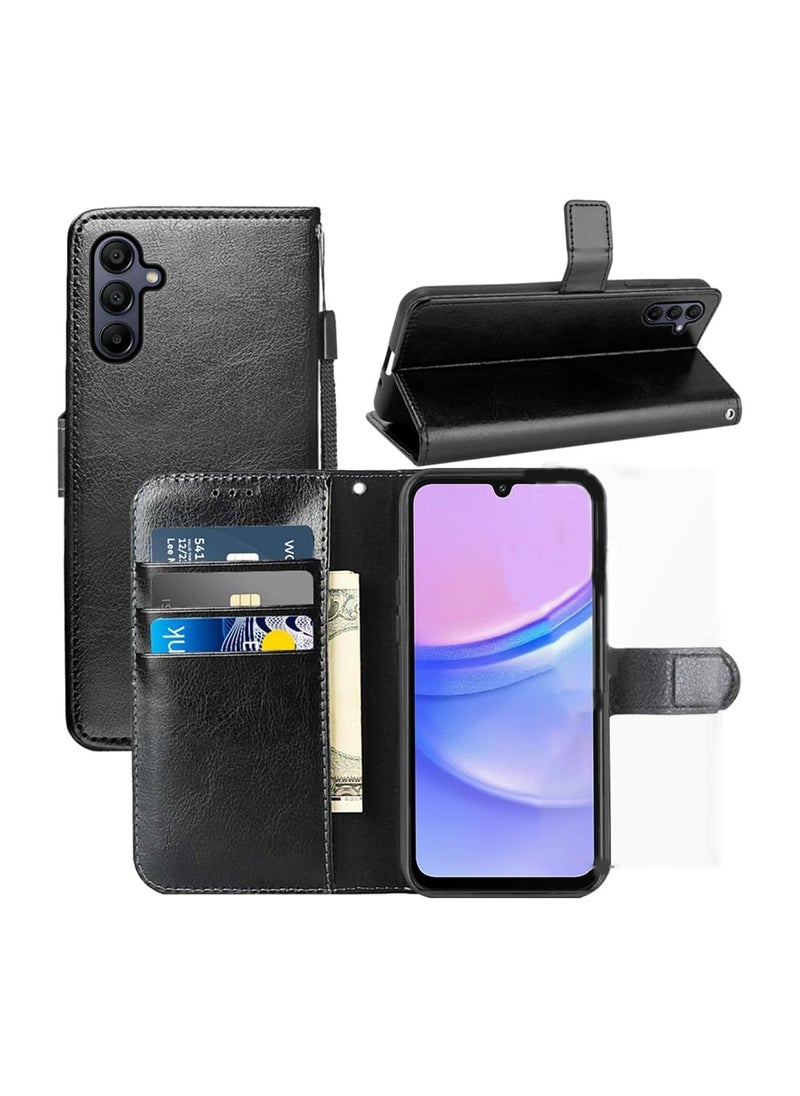 Aookay Wallet Leather Case for Samsung Galaxy A15 4G/5G Phone, Flip Cowhide PU Leather Credit Card Slot Holder, Folio Flip Case (A15 4G/5G)  - Image 1