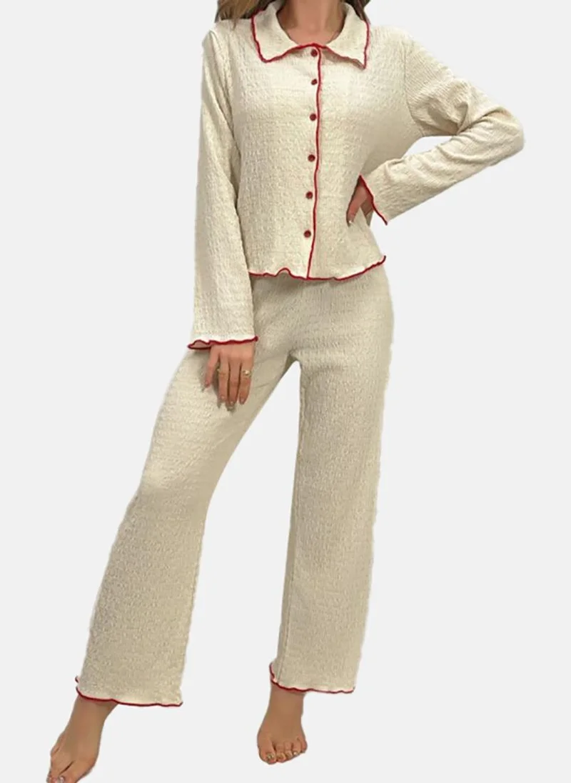 يونيكي Cream Solid Pyjamas & Shirt