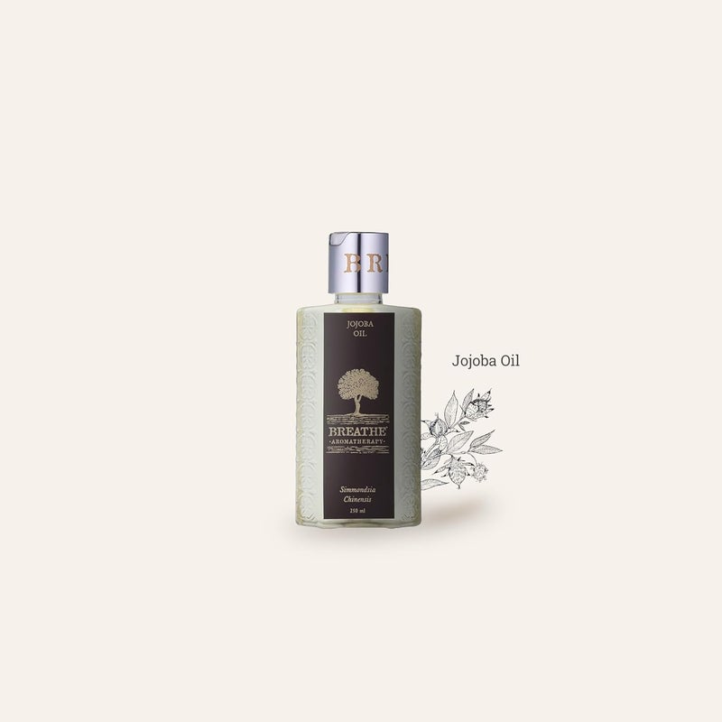 BREATHE AROMATHERAPY Breathe Aromatherapy Pure Jojoba Oil  Use as a base for Blending or directly for Body Massage  Balancing for both Oily  Dry Skin helps with acne  other skin problems  Nourishing for the Hair helps prevent hair loss  100 Natural Base Oils  250ml  - Image 2