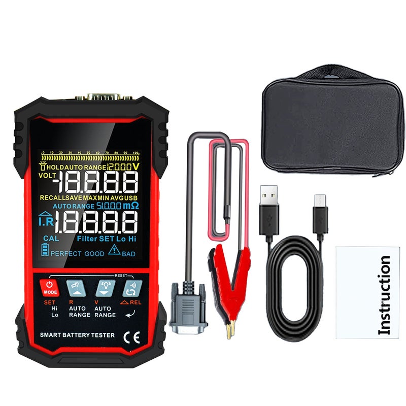 3.2 inch display screen battery internal resistance tester, battery voltage tester, Kelvin four wire measurement with self calibration filtering, dual alarm prompt and automatic shutdown function - Image 4