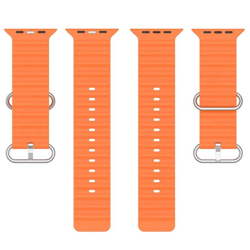 erorex For Apple Watch 46Mm / 49Mm / 45Mm / 44Mm Ocean Silicone Watch Band(Orange) - Image 4