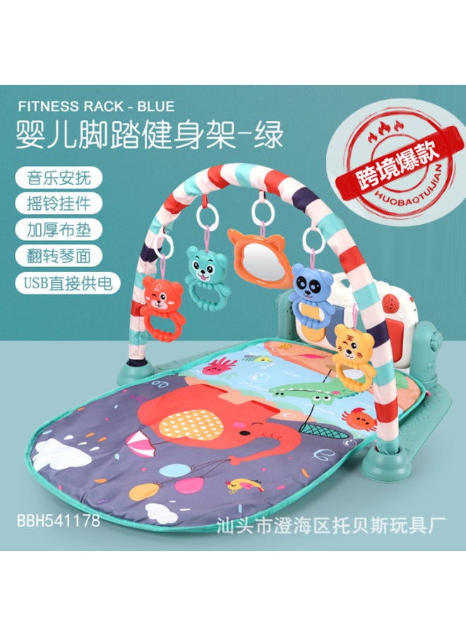 Baby Crawling Electronic Music Electric Baby Round Pedal Fitness Rack Early Education Educational Toys 0-3 Years Old - Image 1