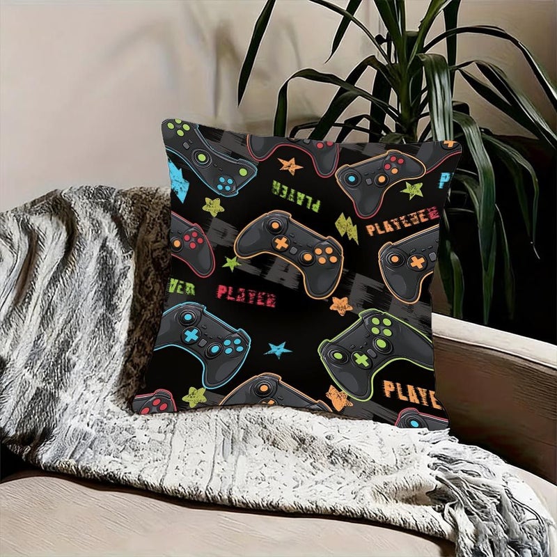 Cartoon Bohemia Game Controller Printed Pillowcase 60x60cm Soft Breathable Home Decor - Image 4