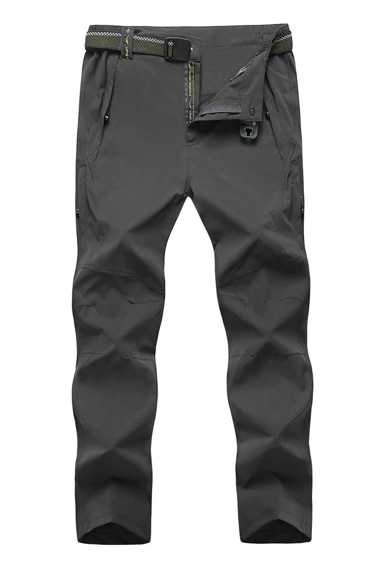 TBMPOY Men's Lightweight Hiking Pants Quick Dry Mountain Fishing Camping Travel Outdoor Pants Thin Dark Grey M - Image 3