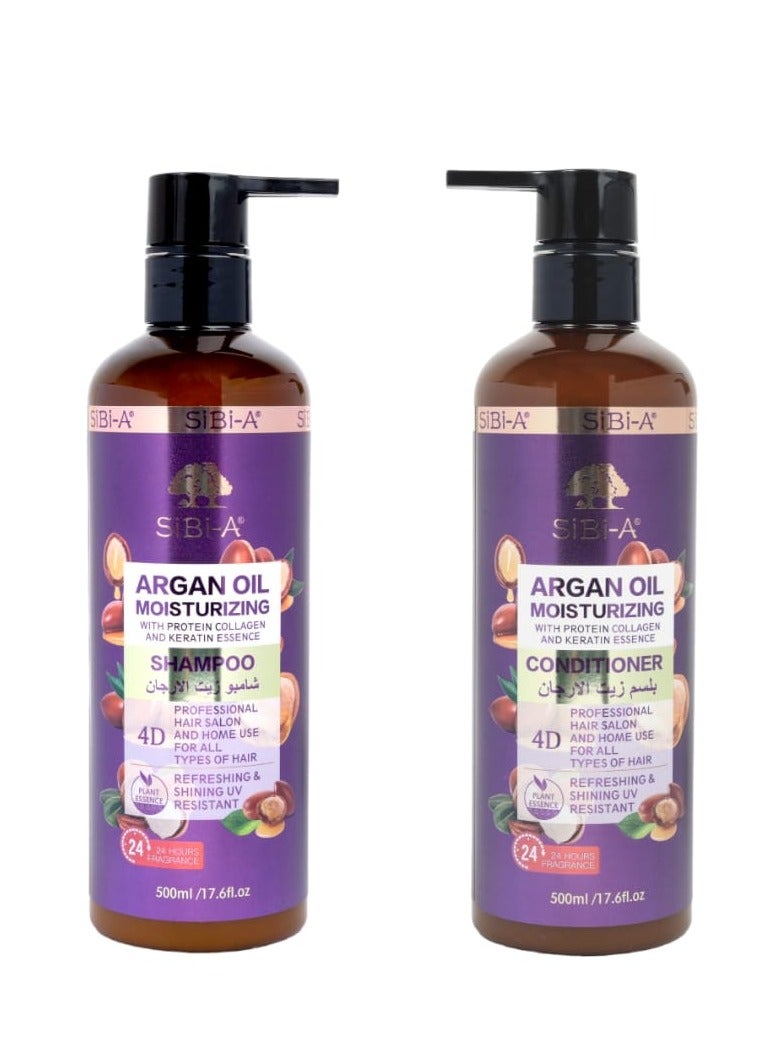 سيبي_ايه مجموعة العناية بالشعر بزيت الارجان لتنظيف وتنعيم وتغذية الشعر شامبو 500 مل بلسم 500مل - Image 1