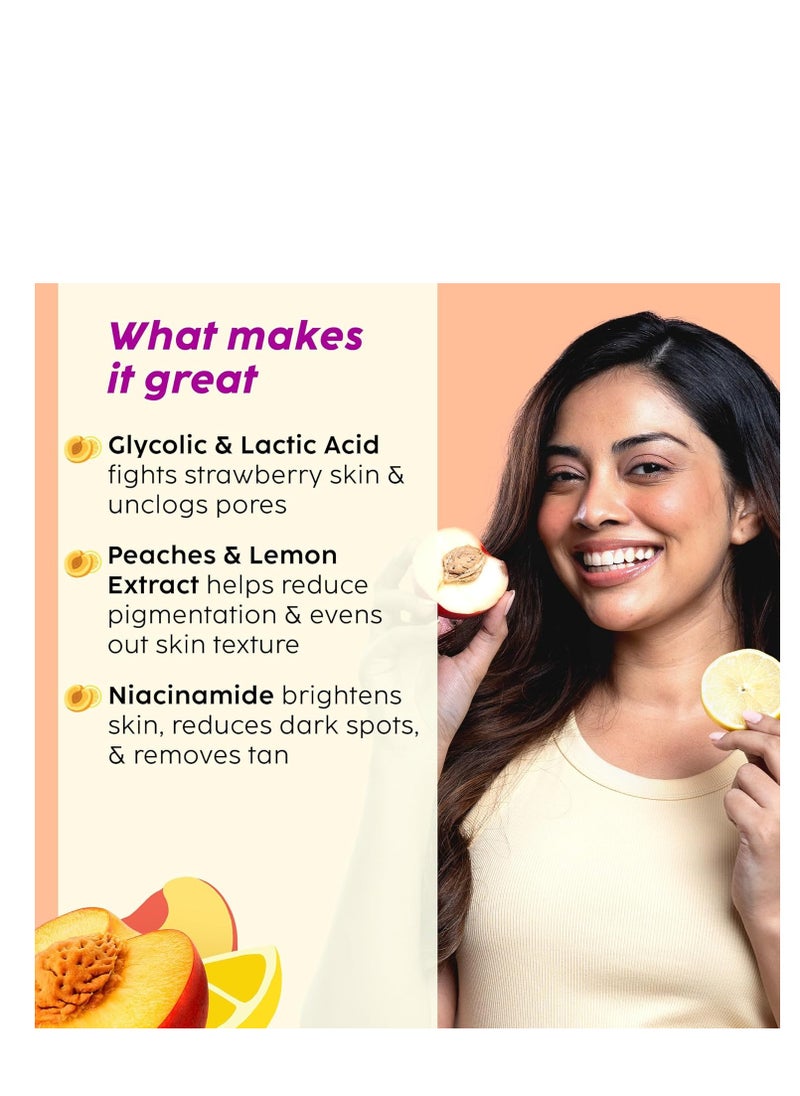 PLIX THE PLANT FIX - PLIX - THE PLANT FIX Peaches & Lemon Detan Bump Eraser Scrub (200g) | Removes Tan & Restores Skin’s Moisture, Reduces Dark Spots, Uneven Skin Tone, & Reveals Softer Smoother Skin - Image 1