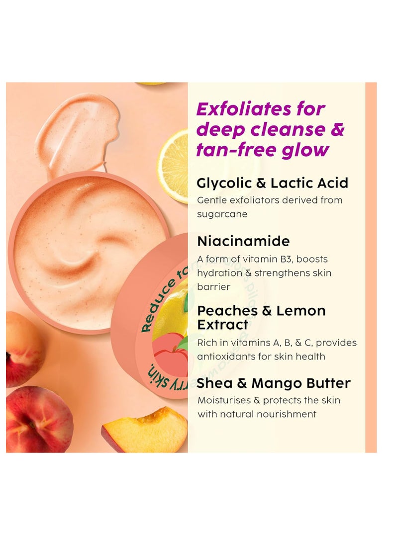 PLIX THE PLANT FIX - PLIX - THE PLANT FIX Peaches & Lemon Detan Bump Eraser Scrub (200g) | Removes Tan & Restores Skin’s Moisture, Reduces Dark Spots, Uneven Skin Tone, & Reveals Softer Smoother Skin - Image 1