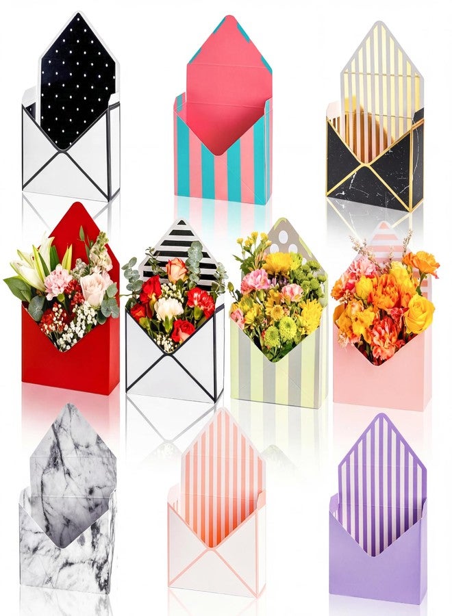 Elsjoy Set of 10 Florist Bouquet Envelope Boxes, 10 Styles Flower Bouquet Packaging Gift Paper Boxes for Wedding, Valentine's Day, Mother's Day - Image 1