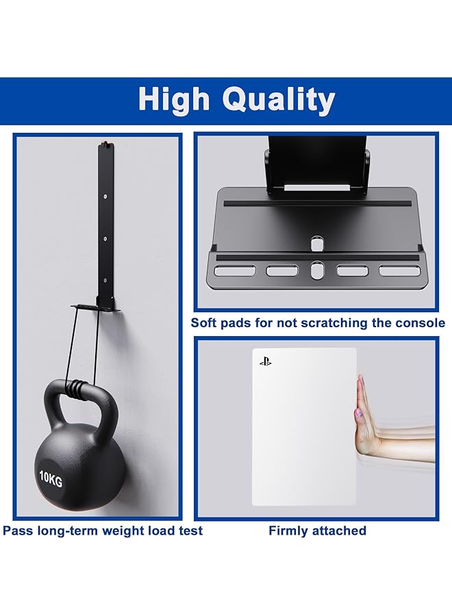 erorex Ps5 Wall Mount For Playstation 5 Disc Edition And Digital Edition Mount The Console On Wall Near Or Behind Tv With Invisible Design Including 2 Accessories Holders Black Not For Ps5 Slim - Image 5