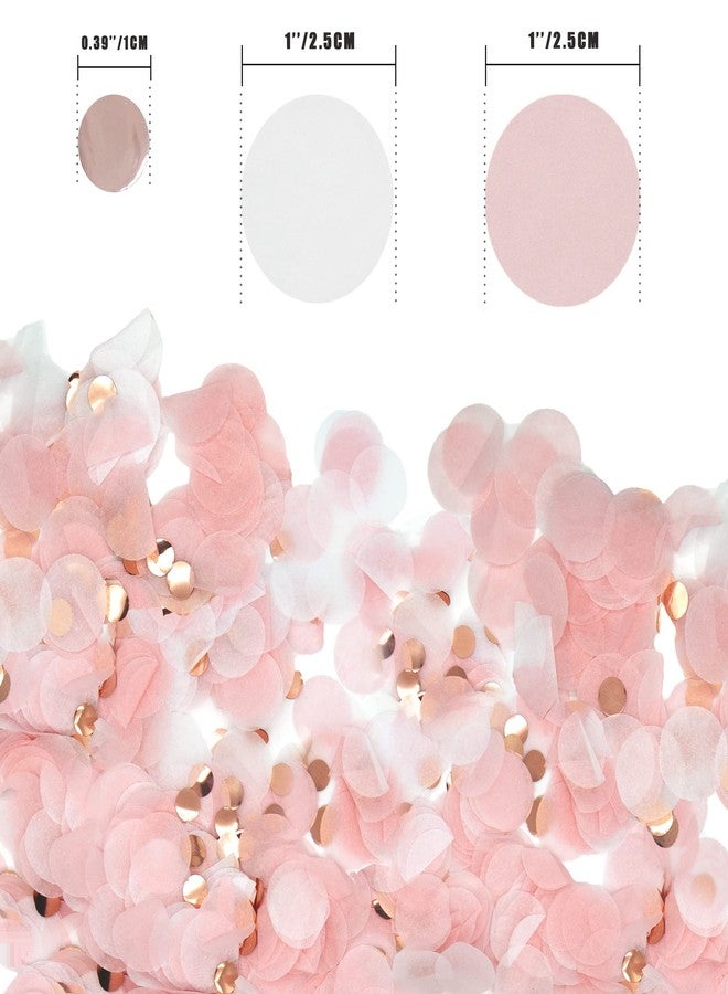 Acantha Round Tissue Confetti Glitter,Rose Gold Pink White Paper Tissue Confetti Dots for Wedding Birthday Party Decorations,1.76oz - Image 2