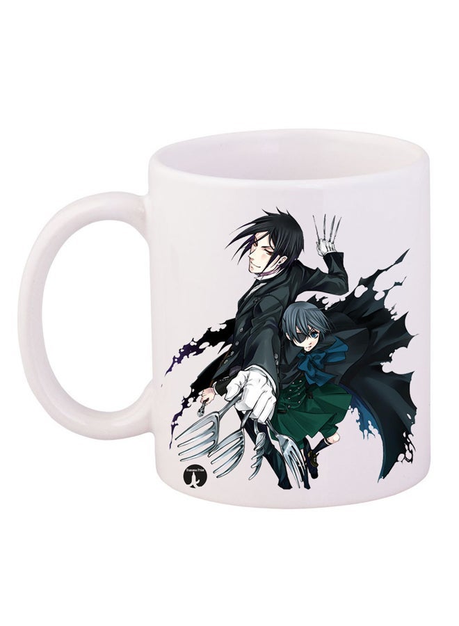 RYN Black Butler Printed Mug White/Black 11ounce