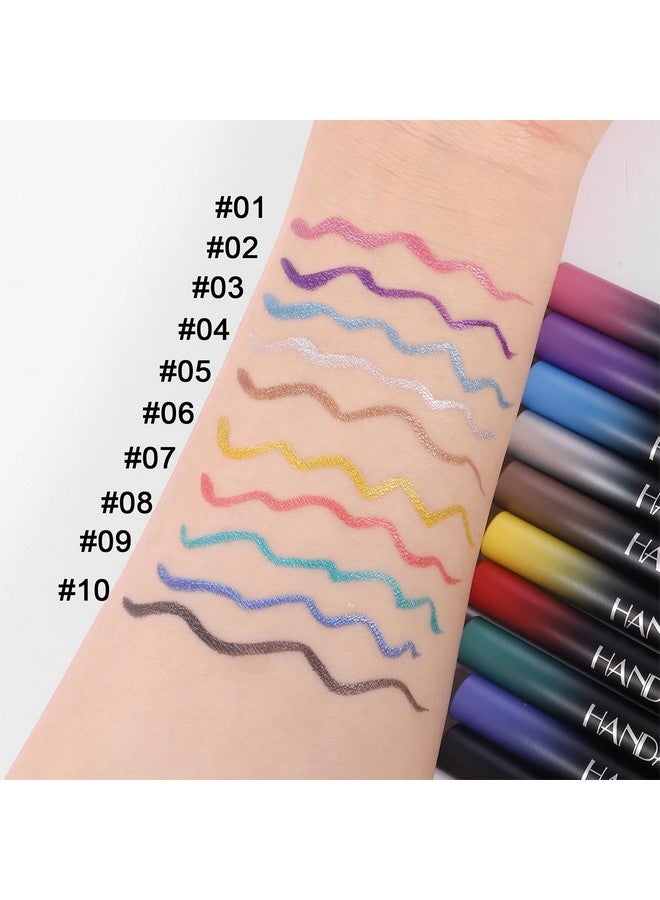 DekRion Liquid Eyeliner Pen, Waterproof Eyeliner Long-Lasting Eyeliner, Metallic-Eyeliner Easy To Use, White Black Red Brown Purple Colorful Eyeliner (Silver) - Image 3