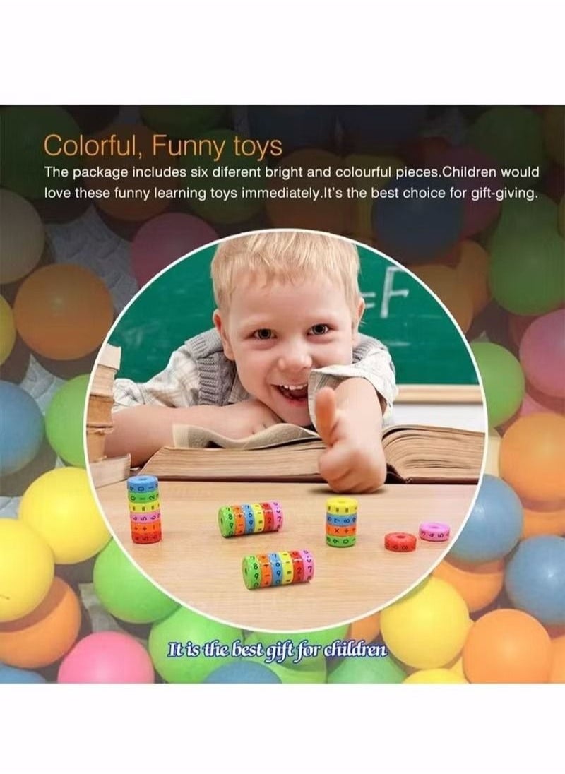 Generic - Arithmetic Cylindrical Toy, Wooden Cubes Digital Cognition Kid Teaching Aids Math Educational Learning Toys,Intelligence Brain Developing Cube - Image 1