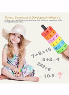 Generic Arithmetic Cylindrical Toy, Wooden Cubes Digital Cognition Kid Teaching Aids Math Educational Learning Toys,Intelligence Brain Developing Cube  - Image 4