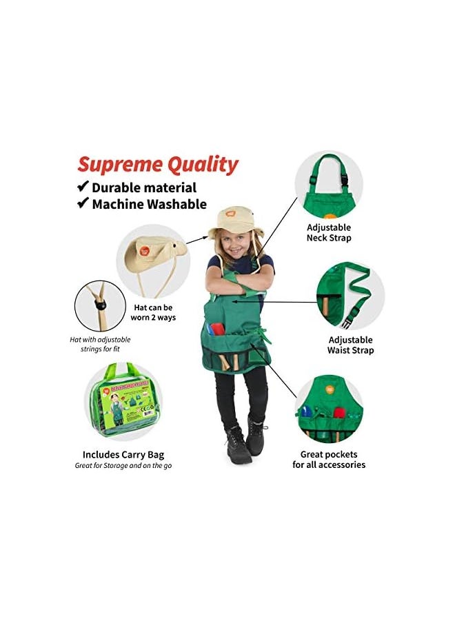 Born Toys Born Toys Kids Gardening Set, Kids Gardening Tools with rake, Kids Gardening Gloves and Washable Apron Set for Real or Sand Gardening and Dress up Clothes or Role Play  - Image 2