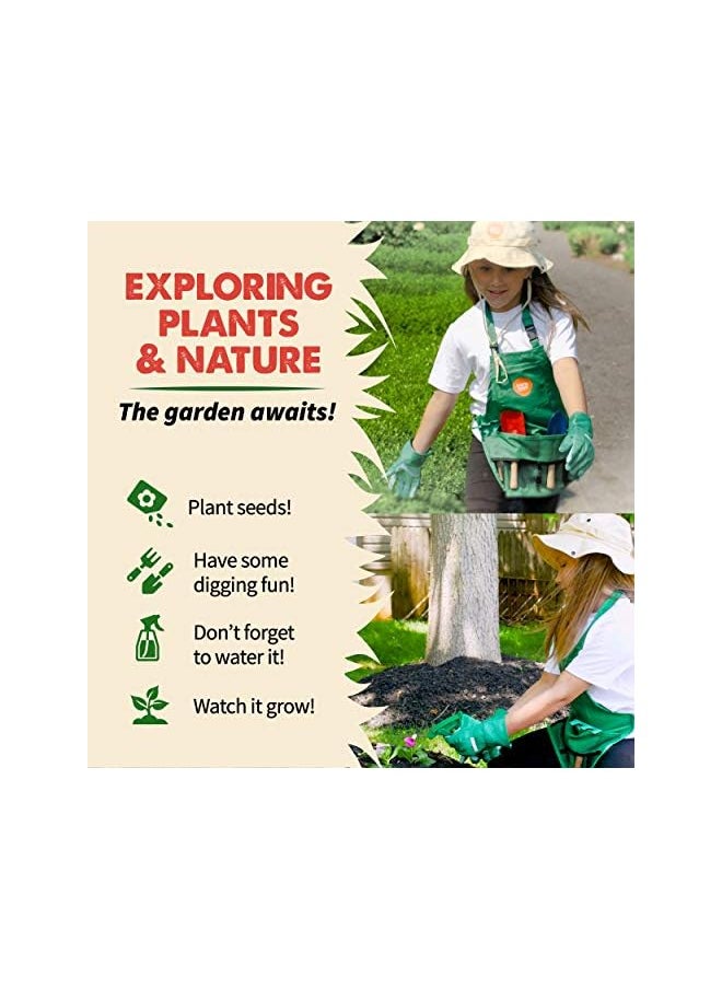 Born Toys Born Toys Kids Gardening Set, Kids Gardening Tools with rake, Kids Gardening Gloves and Washable Apron Set for Real or Sand Gardening and Dress up Clothes or Role Play  - Image 4