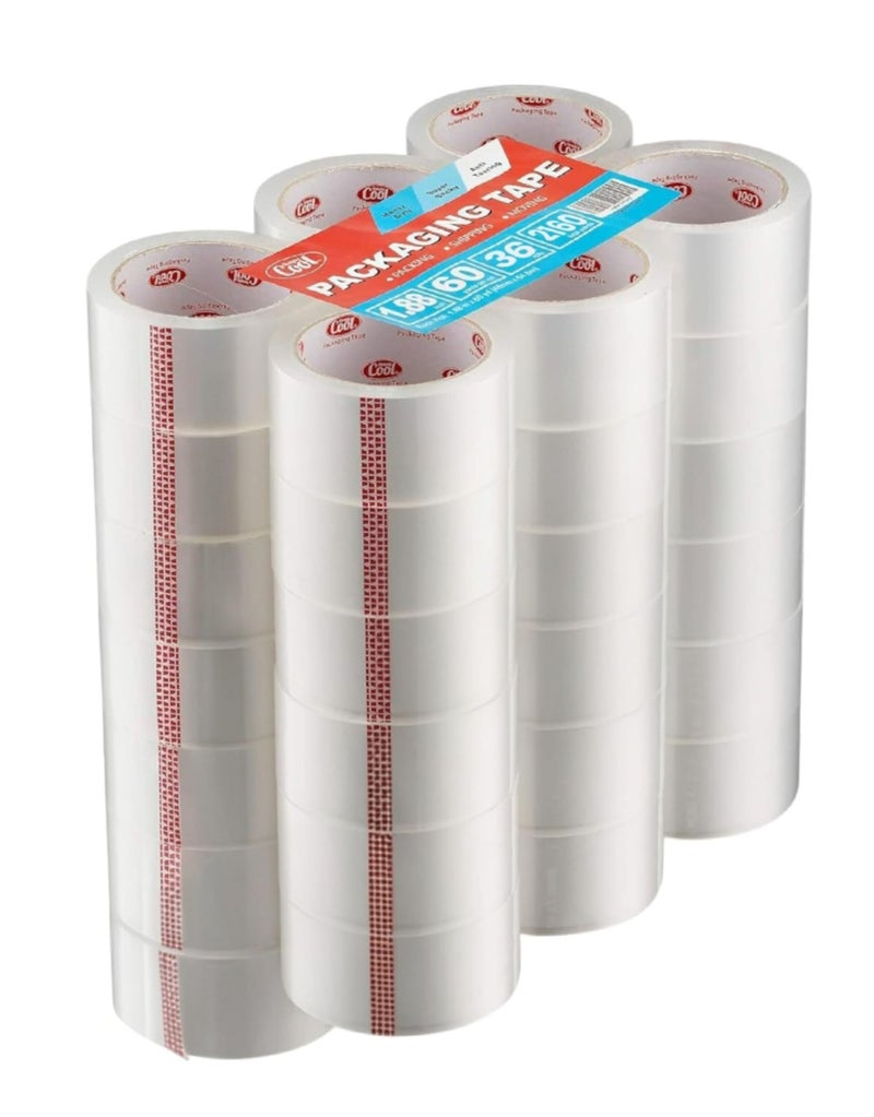 Simply Cool Packing Tape 36 Rolls, Clear Heavy Duty Packaging Tape for Shipping, Moving Boxes, Sealing, Mailing & Storage â€“ Strong 1.88â€ Wide x 60 Yards Per Refill Roll, 2160 Yards Total - Image 1
